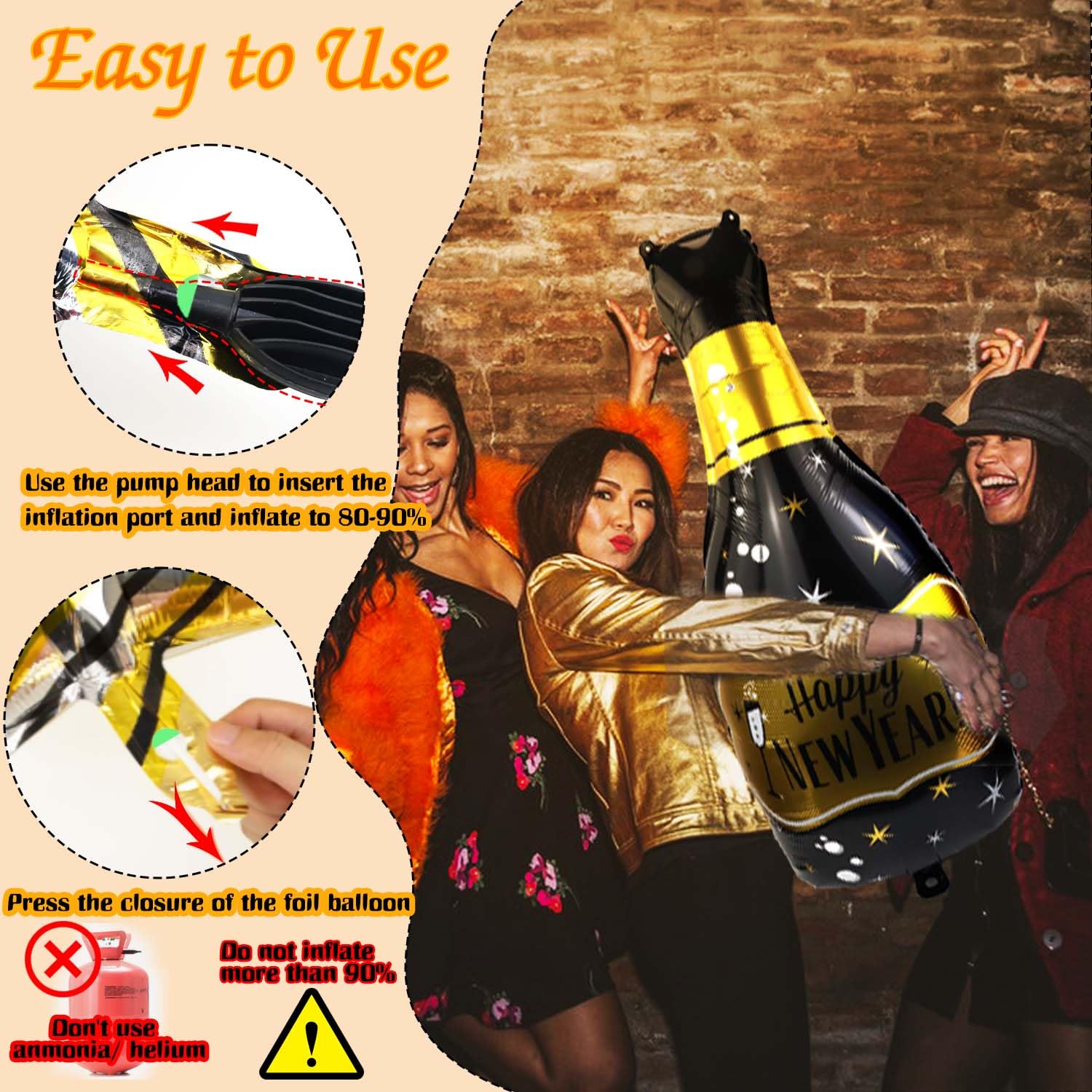 Silvester Deko Set 2026 – Happy New Year Banner In Schwarz-Gold, 3 Meter Girlande