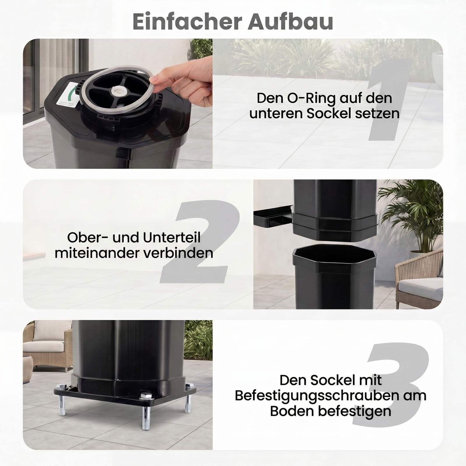 SOARS Solardusche, 60L Gartendusche mit Warmwasser bis 60°C (Schwarz) | Solar Dusche mit Ablage, Außendusche mit drehbarem Duschkopf, Fußdusche & Schutzhaube, Pooldusche ohne Strom für Garten, Pool