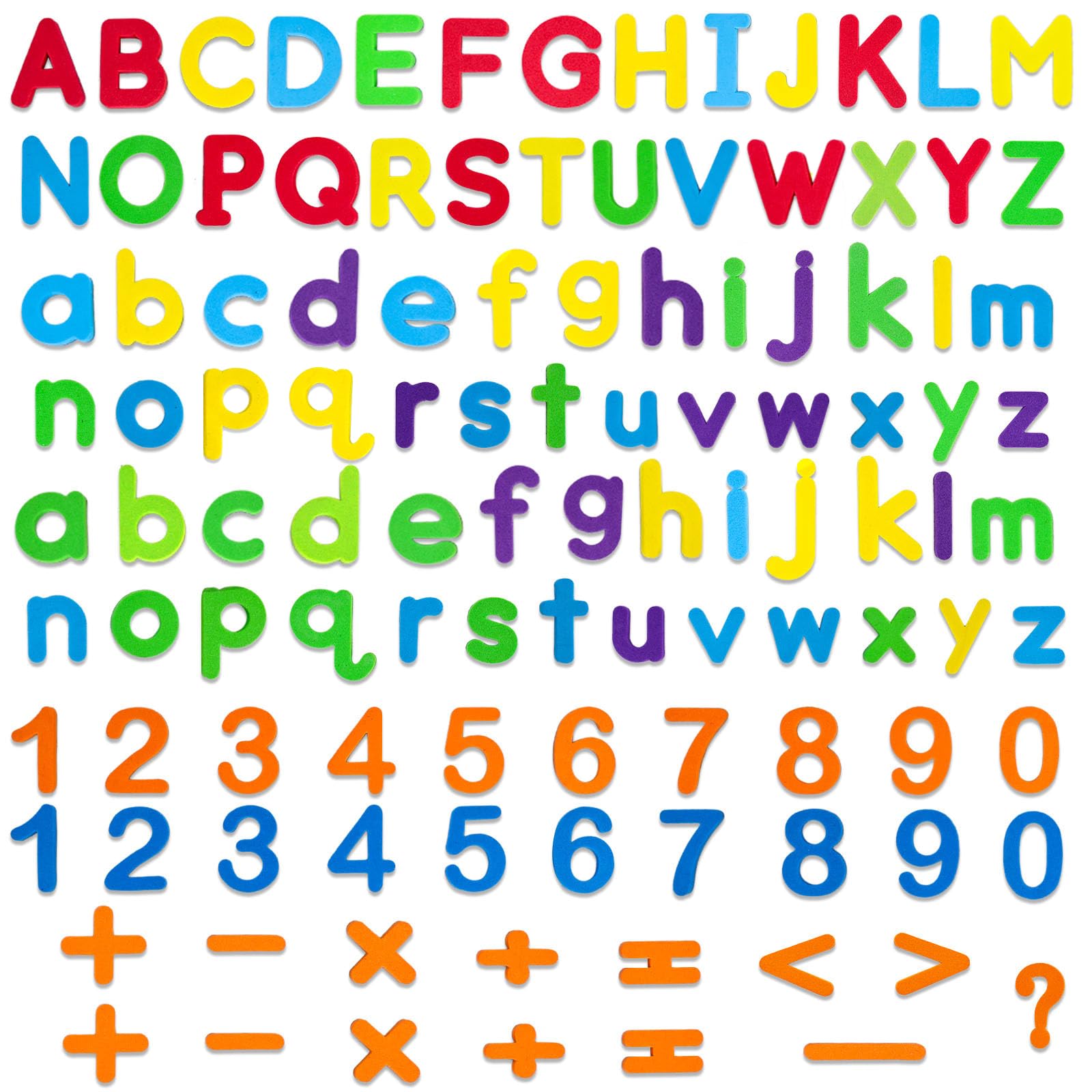 LovesTown Magnetic Letters and Numbers Set for Kids, Educational Alphabet Learning Magnets, Colorful Refrigerator Toy, 112 PCS