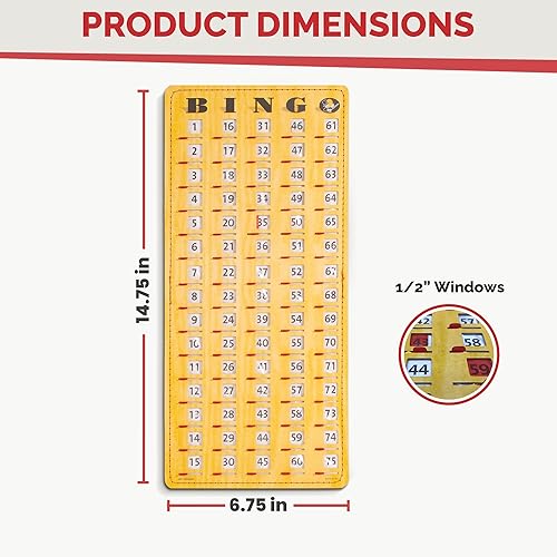 Miniatura 2 de MR CHIPS Tarjeta de bingo a prueba de atascos con obturadores y baraja de bingo de tarjetas de llamada