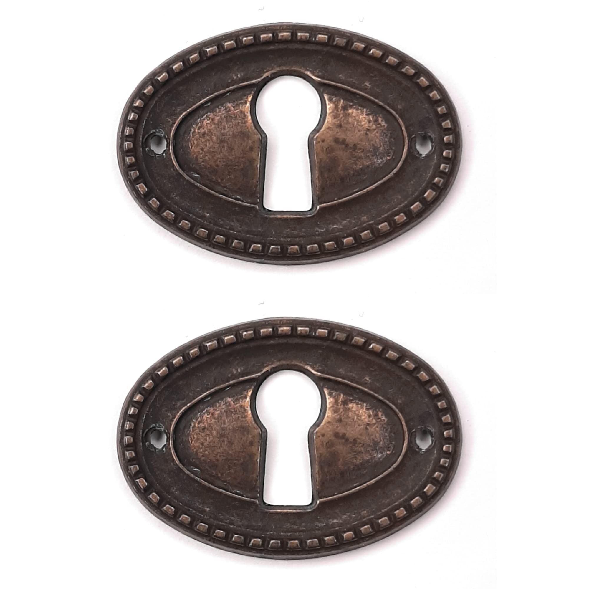 Cyclingcolors Bronze 2X Key Hole Back Plate Vintage Furniture Hardware Drawer Keyhole Antique Finish 26 X 37 Mm