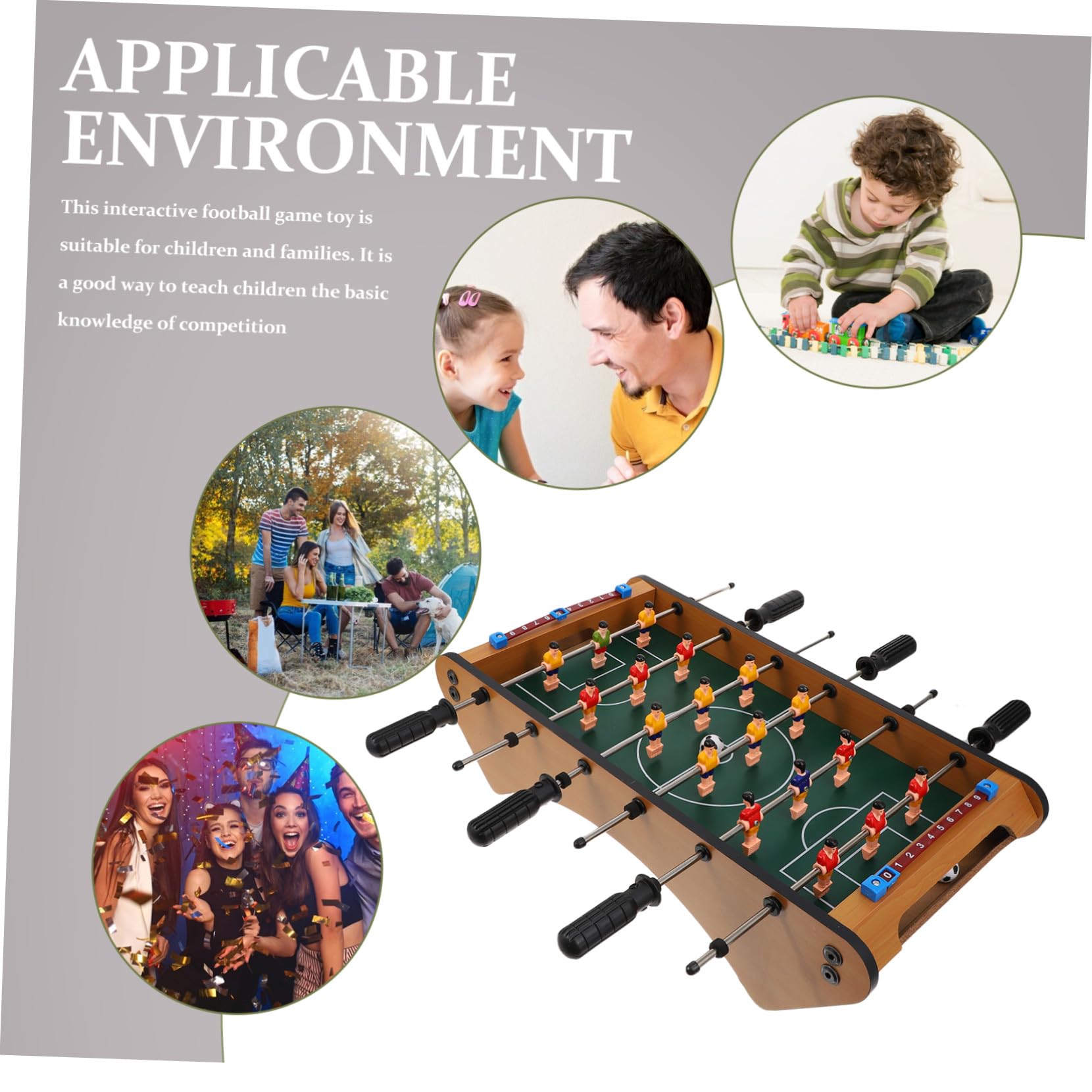 Gioco da Tavolo Calcio Balilla per Ragazzo Ragazza e Famiglie, Plastico Resistente Verde, Miglioramento Coordinazione Mano-occhio, Gioco Interattivo per Casa