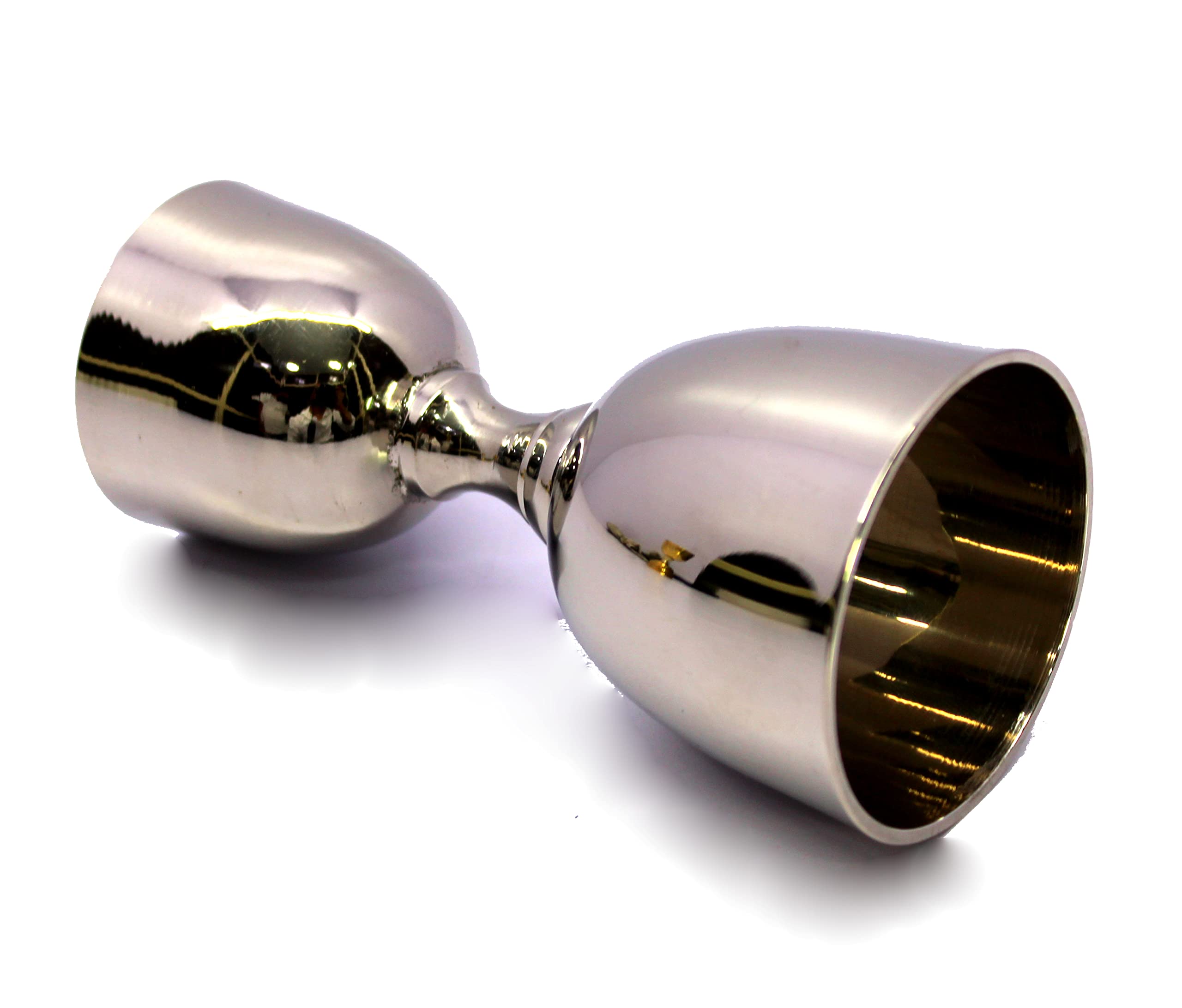 eSplanade Brass Liquor Peg Measuring Glass Jigger Bar Tool - Double Sided - 30 and 60 ml - Silver - Image 7 thumbnail
