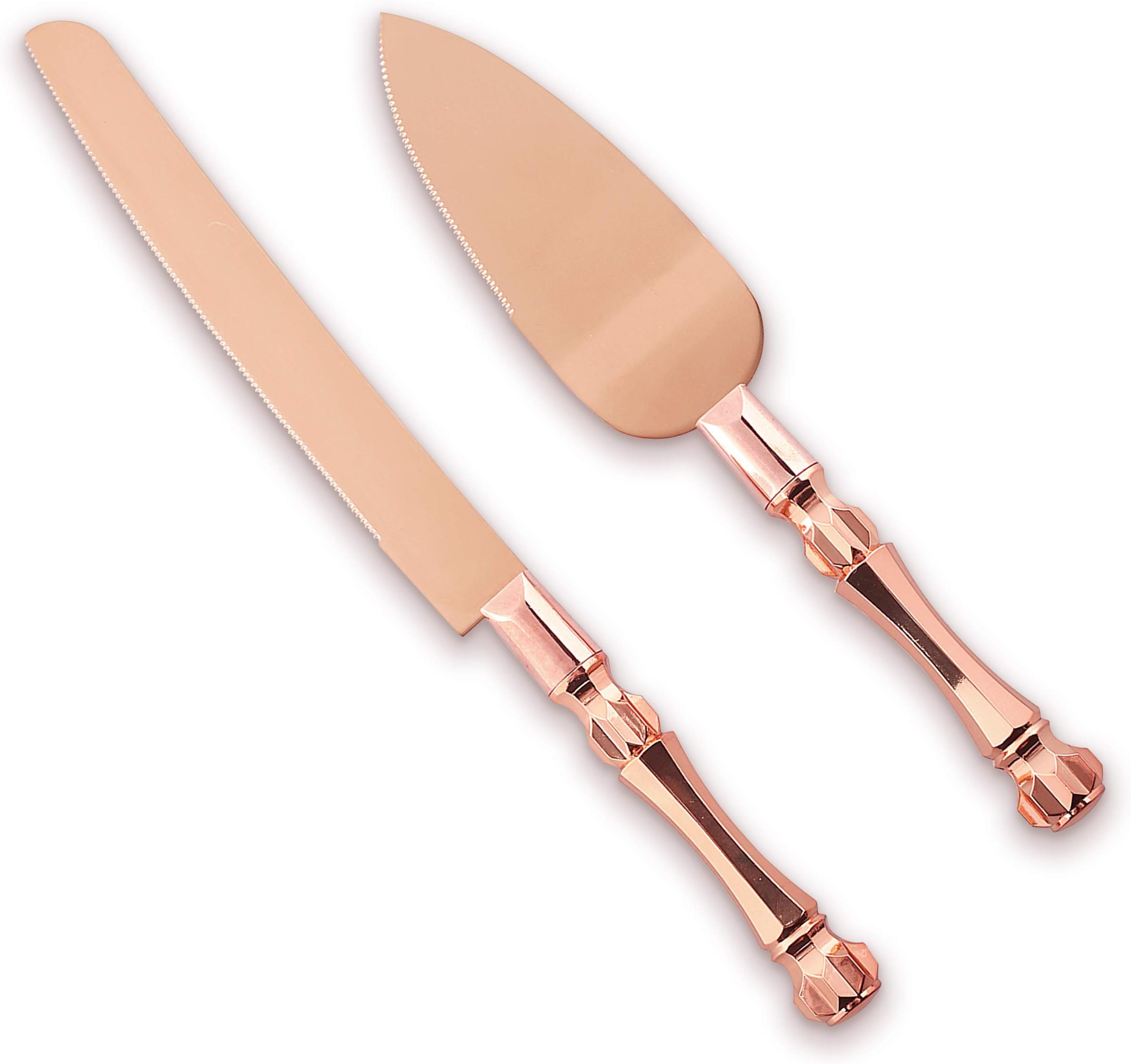 Wedding Cake knife and Server Set | Elegant Rose Gold Color Premium 420 Stainless Steel plated Blades | Cake & Pie Serving Set for Wedding Cake, Birthdays, Anniversaries, Parties