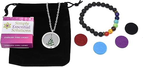 Miniatura 8 de Difusor de aceite esencial de aromaterapia de acero inoxidable con medallón magnético plateado, collar de cadena de 2 tamaños, almohadillas de