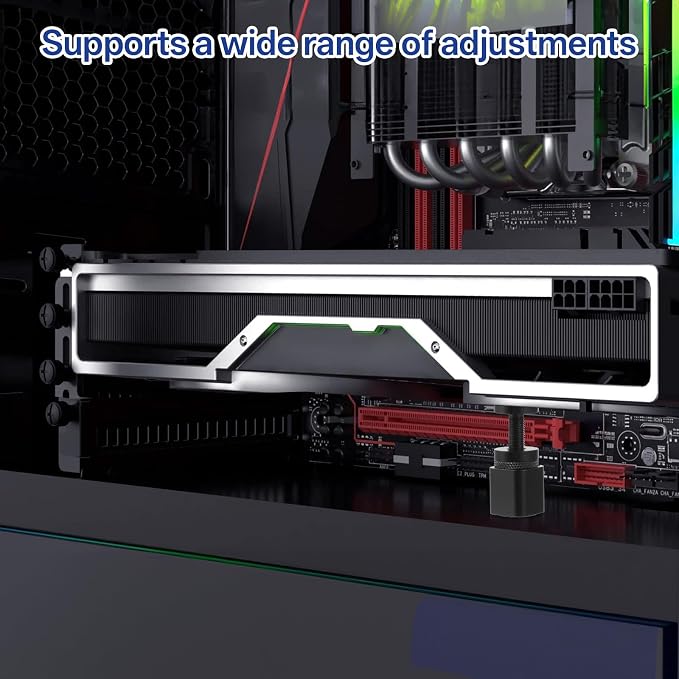 Soporte Universal para Tarjeta Gráfica GPU en Aluminio Negro miniatura 2