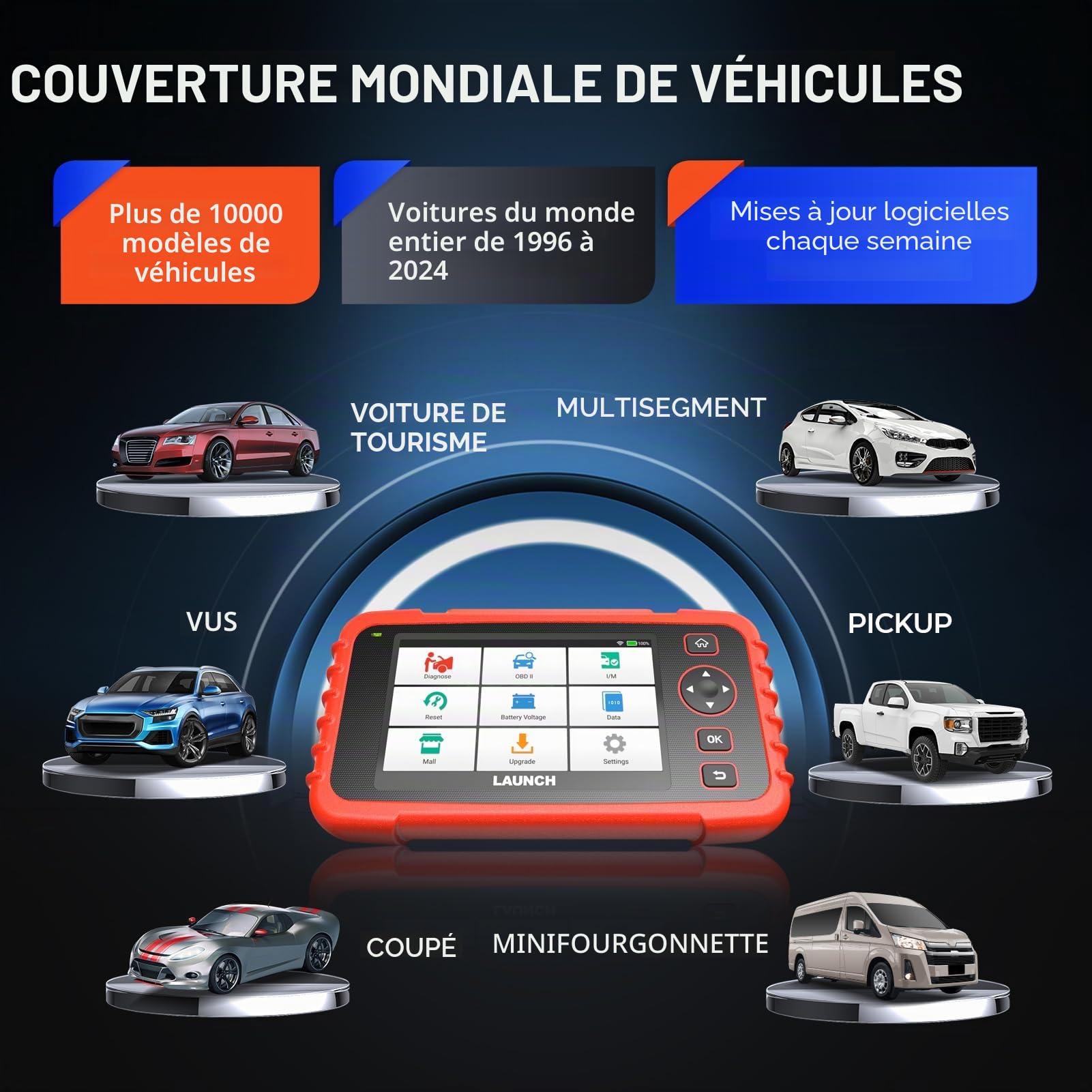 Launch CRP129X Plus Valise Diagnostic Auto Tous Systèmes 8 Services