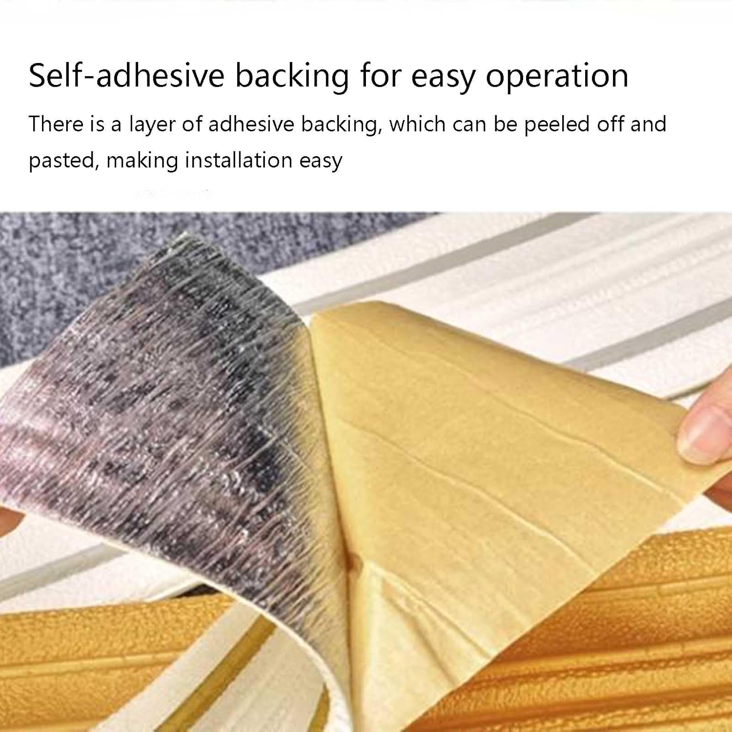 Self-Adhesive 3D Wallpaper Border， Flexible Foam Trim Border for Corners and Ceiling Multicolor(Roze)