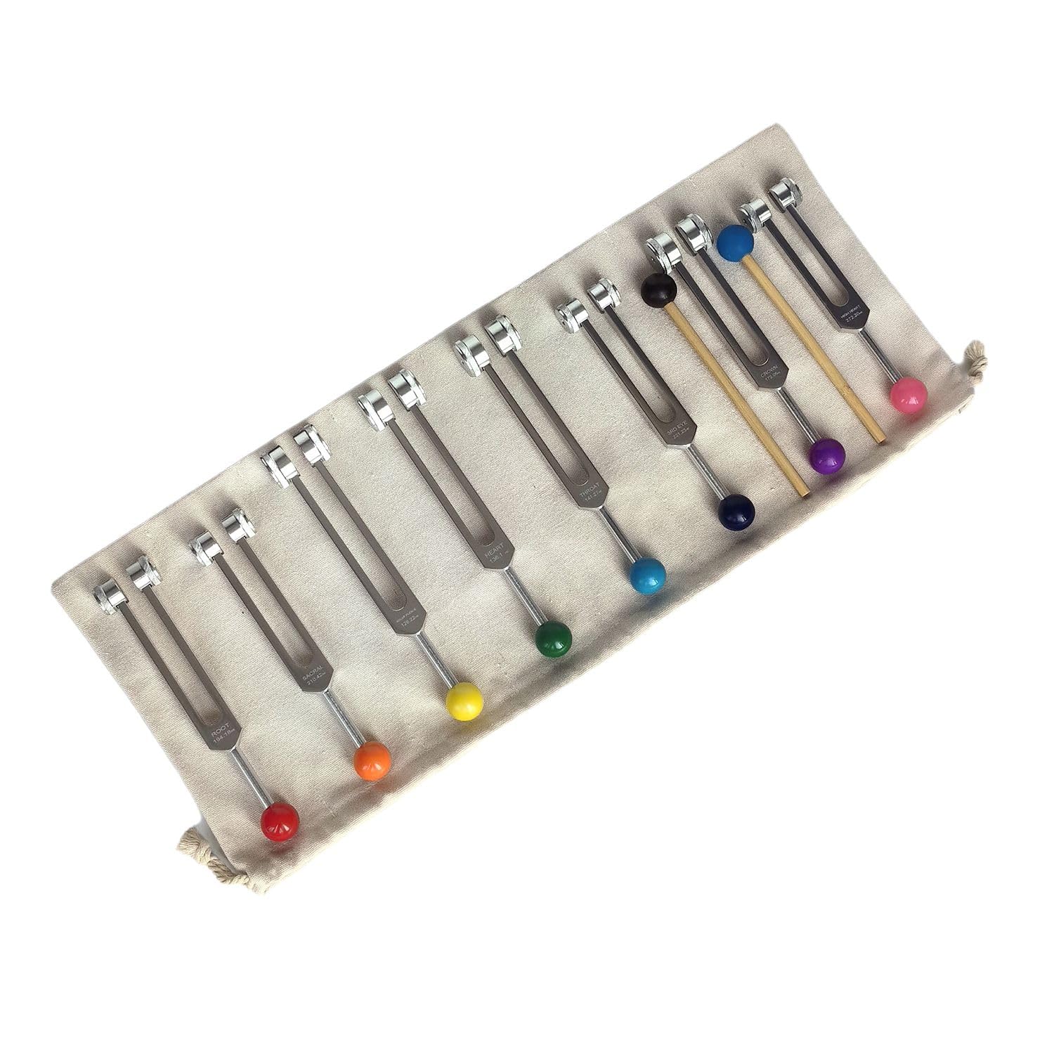 Breeshy Chakra-Stimmgabel-Set Zur Heilung, Stimmgabeln mit Stimmgabel-Aktivator Zur Heilung, Klangtherapie, Körperpflege