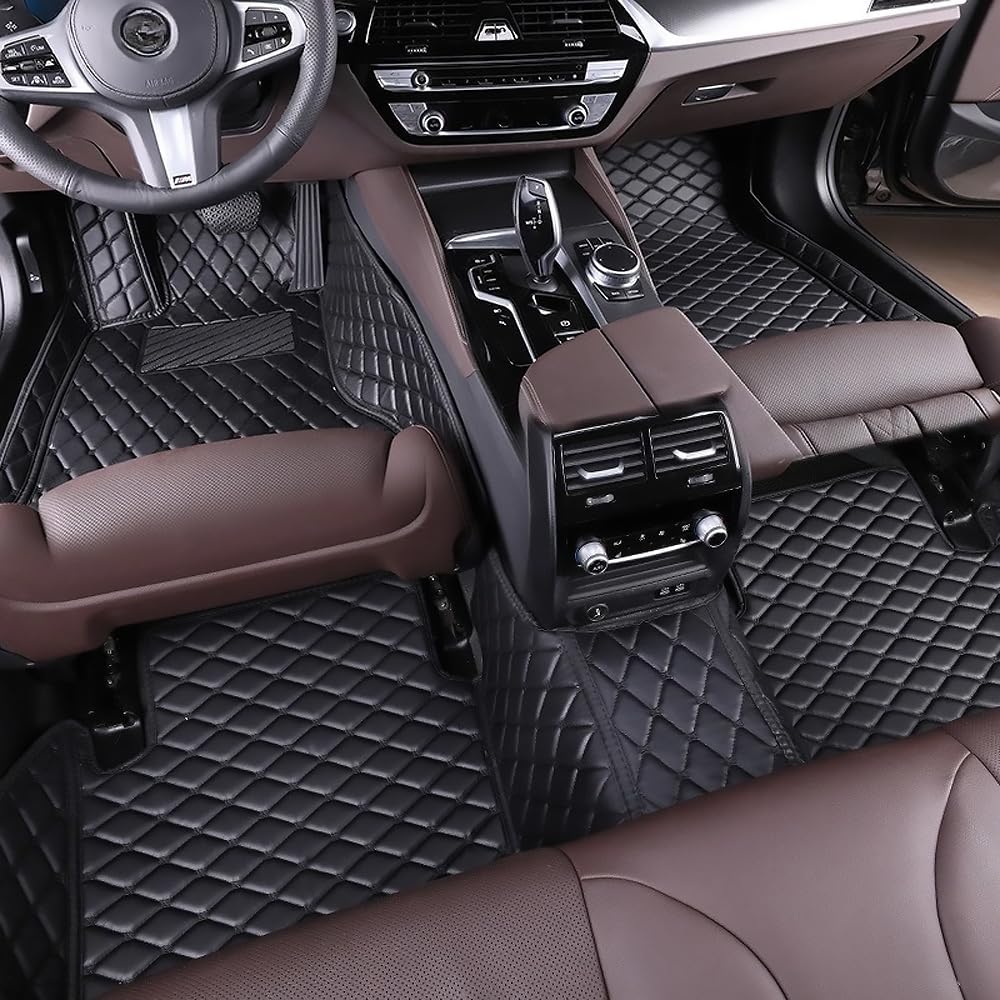 Alfombrillas de Coche para BYD Sealion 05 Seal5 DMi 2024 2025 2026, Alfombras a Medida de Cuero PU Impermeables, Protector Interior Antideslizante Completo,Black