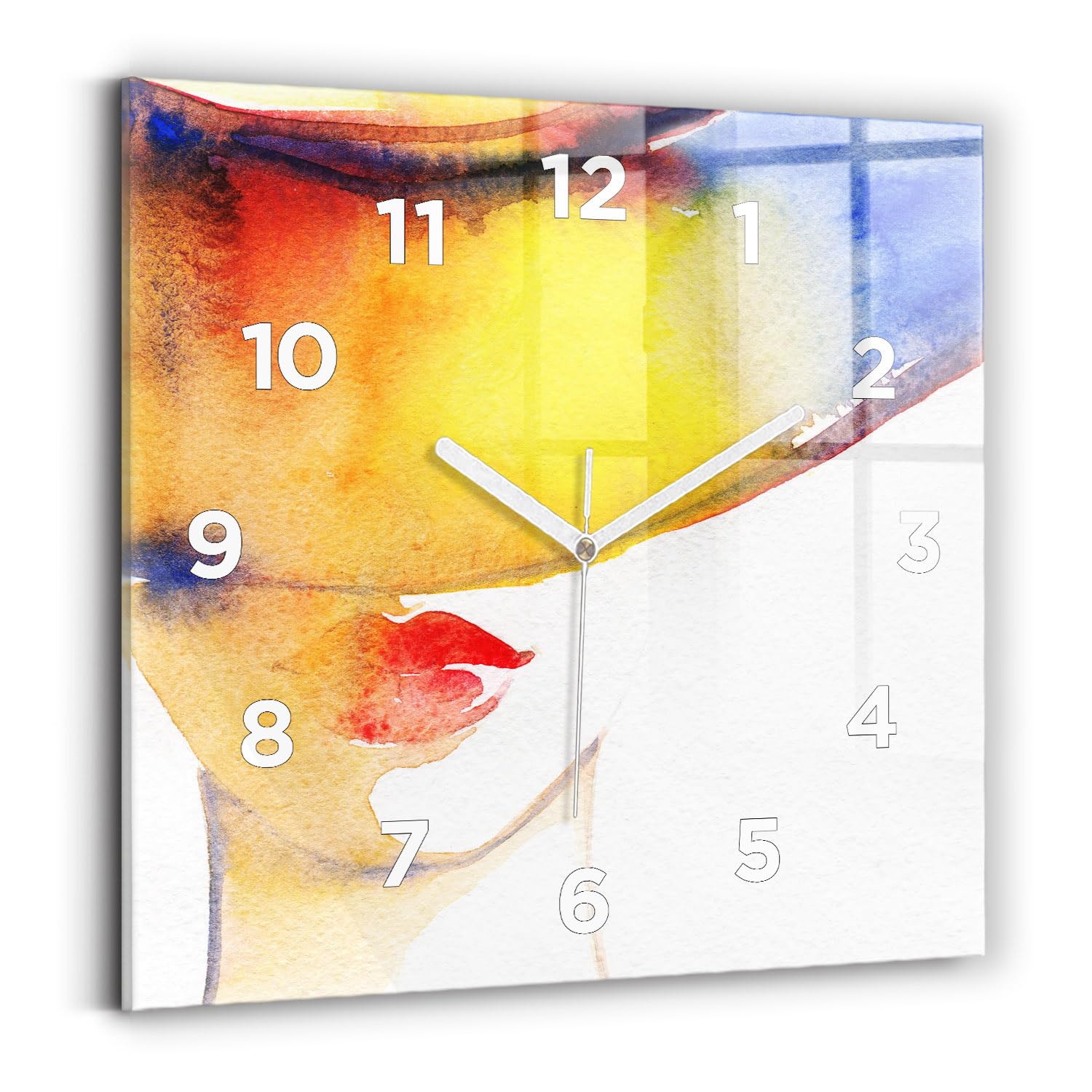 Horloge carrée 30x30 cm moderne mécanisme silencieux Wallfluent