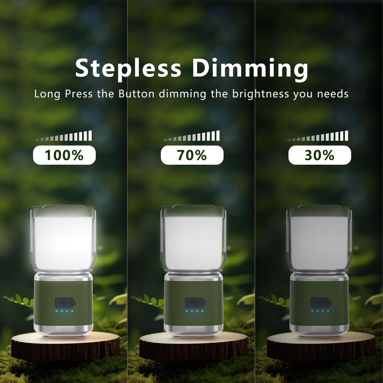 Linterna LED recargable para camping, 2000 lúmenes, pequeña linterna de luces de camping con luz roja y 20 horas de funcionamiento y atenuación continua, luces de emergencia de huracán para cortes de