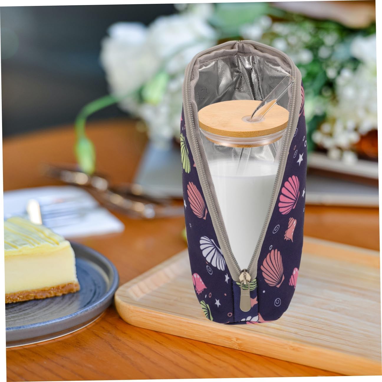 Insulated Bottle Sleeve and Portable Bottle Bag for Travel and Winter Outdoor Use Universal Fit with Purple Shell Design Lightweight for Nursing Moms
