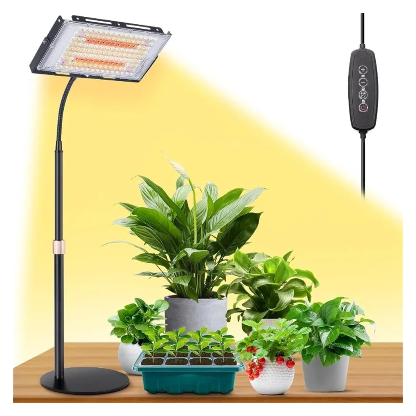 Oświetlenie do uprawy roślin domowych, 144 diod LED o pełnym światła, duża lampa biurkowa z timerem 4H/8H/12H Oświetlacz ogrodniczy