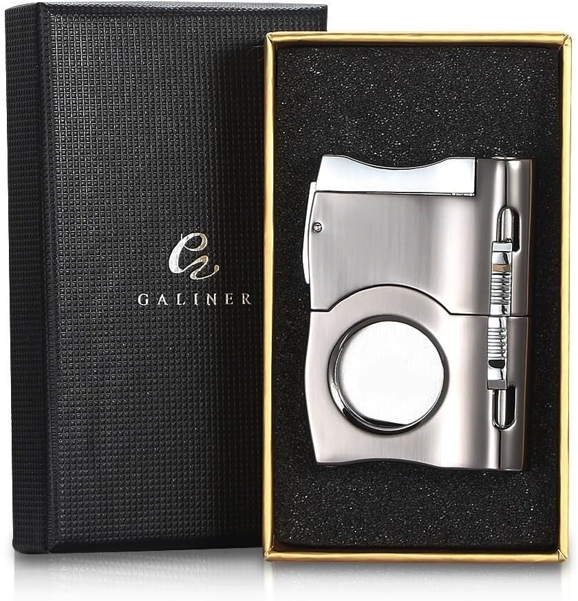 JDIME Cigar Cutter Guillotine Punch Hole Drill Opener Stainless Steel Tobacco Cutting Accessory Tool(Silver)