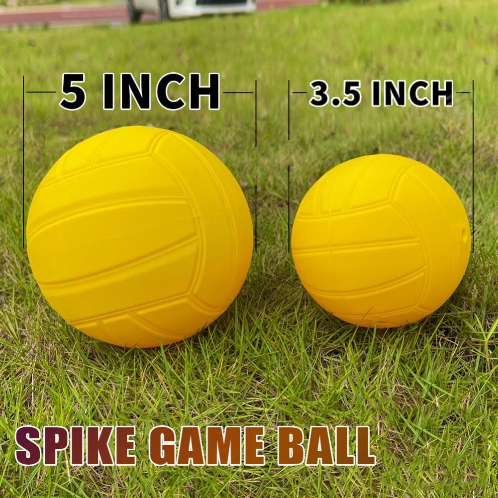 HpLive Lot de 2 balles de rechange en PVC souple avec rebond fort, 9 cm et 12,5 cm, jaunes, pour kit de jeu Roundnet, plage et pelouse