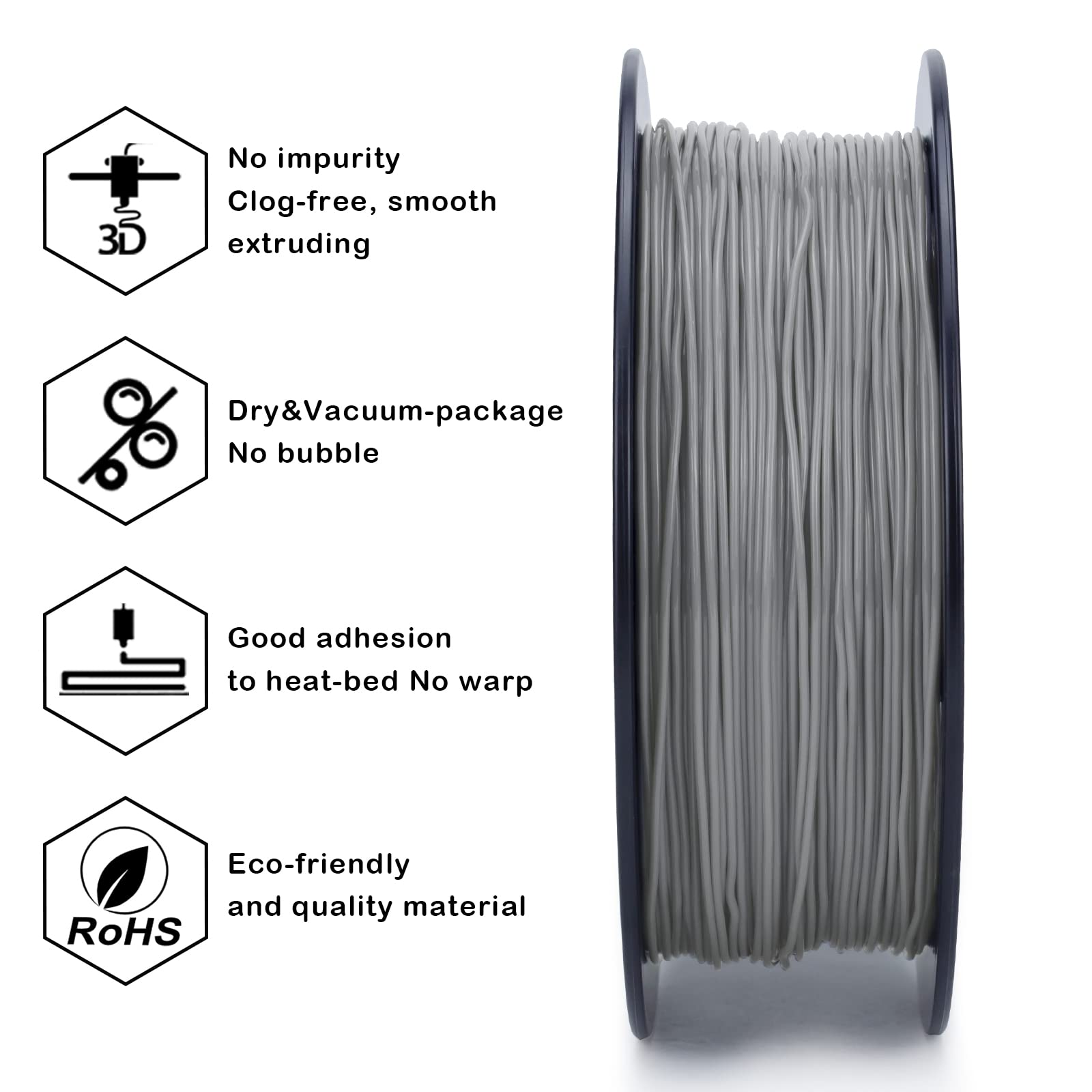 ZIRO Shore 95A Hardness TPU 0.8kg 3D Printing Material Gray | Fit for Most FDM 3D Printer 1.75mm 0.8KG Spool Dimensional Accuracy -0.03mm Colorful Tpu Filament product thumbnail 6