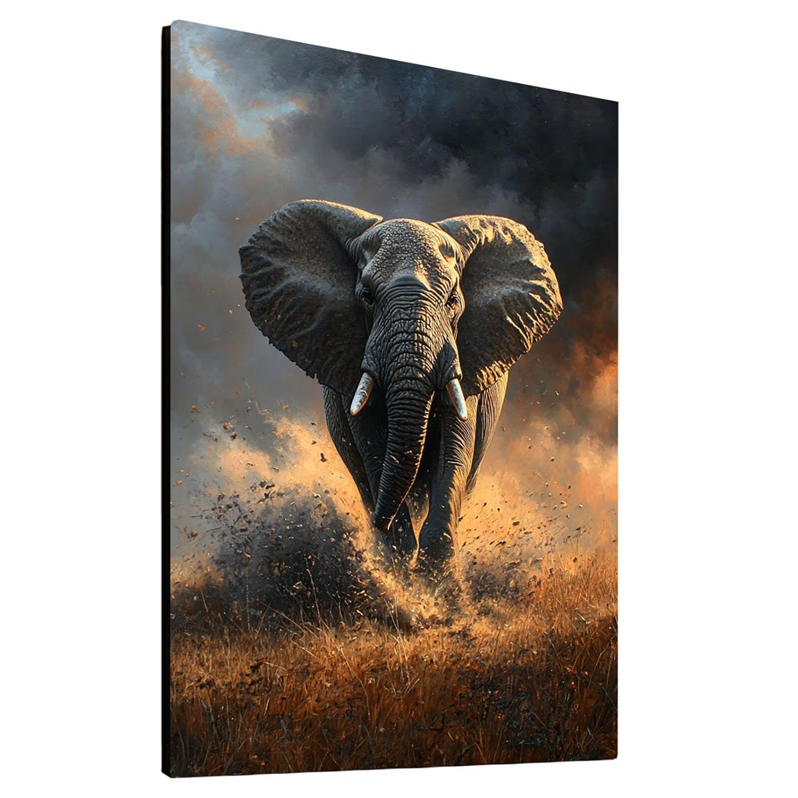 Diamond Painting Elefante 60x80cm, Pintura Diamante Animal, 5D Pintar por Numeros con Diamantes, Punto de Cruz Pintura Diamantes de Imitación de Cristal Artes, Diamond Painting Kit, Regalo model-21816