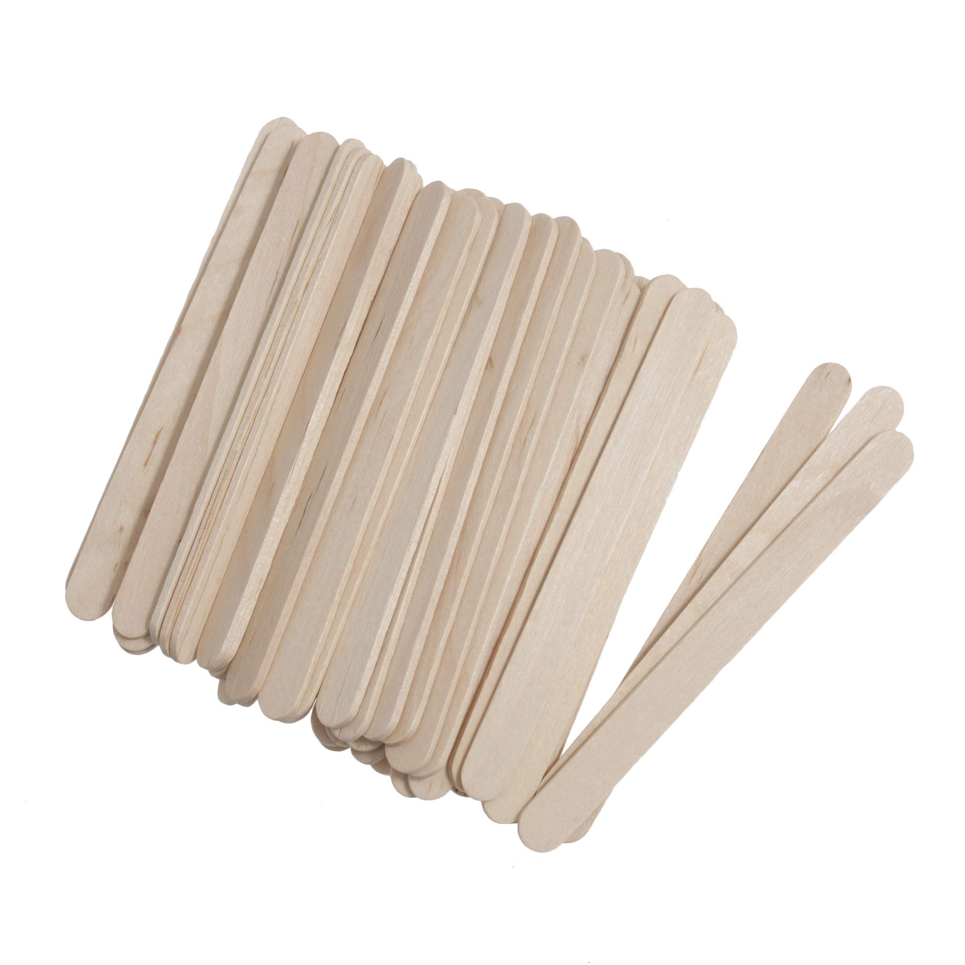 Trimits Natural Home School Craft Wood Lolly Pop Sticks, 11Cm X 10Mm, Pack Of 100