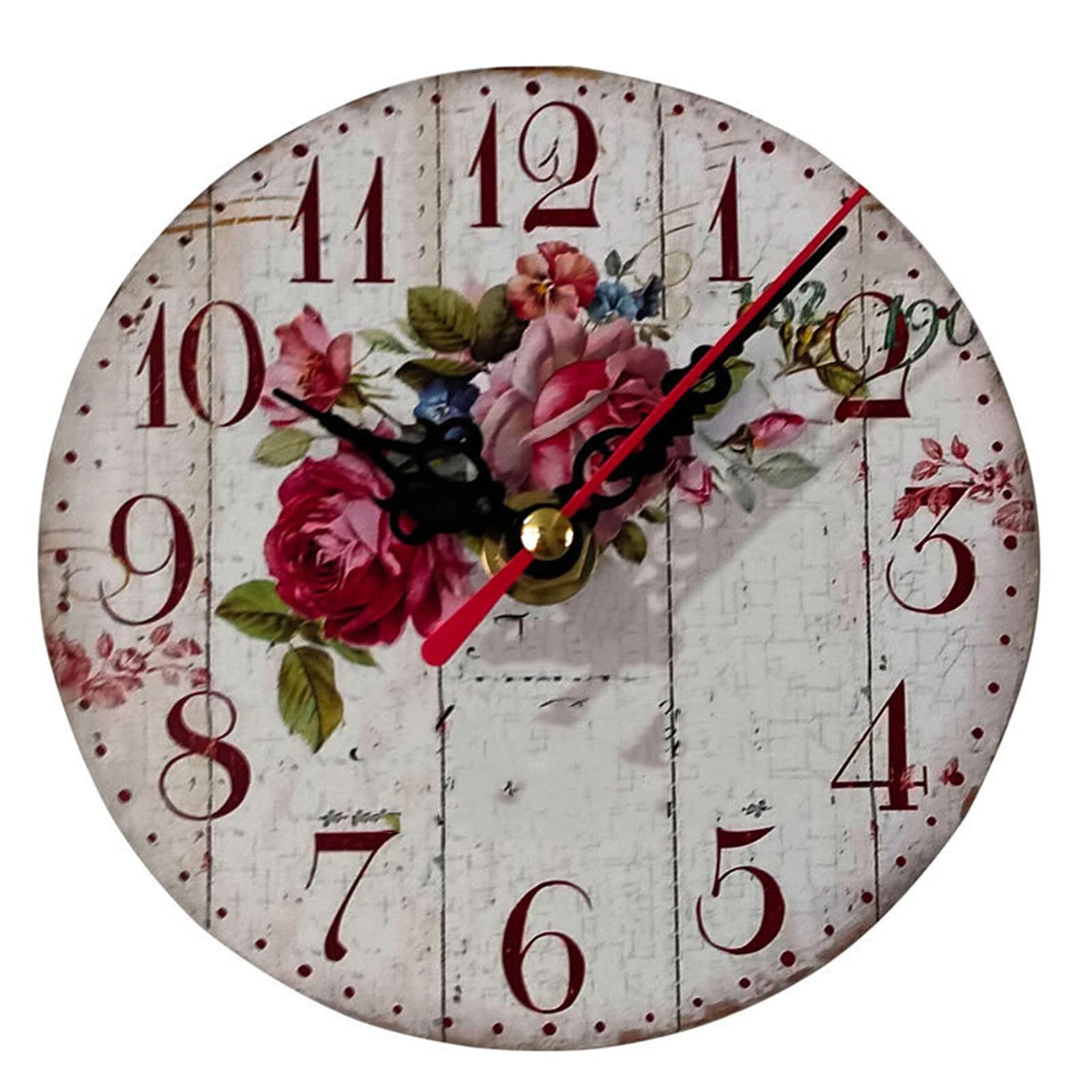 TUOYIBO Round Clock, Silent Movement Round Wall Wall Clock, 4.8 Inch Frameless Density Board Clock, Home Decoration Wall Clock