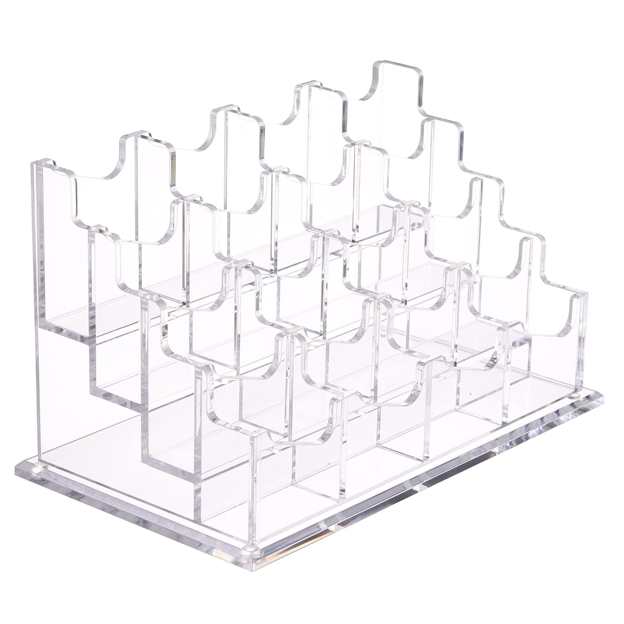 SANRUI Business Card Holder, Acrylic Business Card Display,Clear Desktop Business Card Stand ,Business Card Holder Display Office, 16 Slots