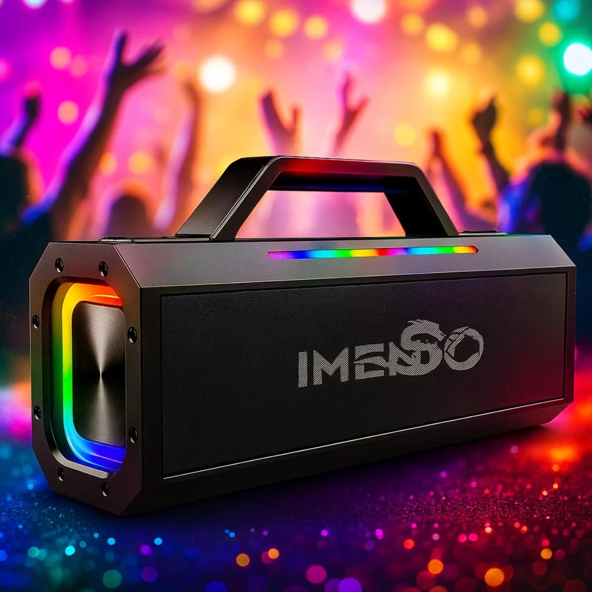 Caixa de Som Bluetooth LED RGB Imenso 140W Rgb 2 Mic sem fio Ims