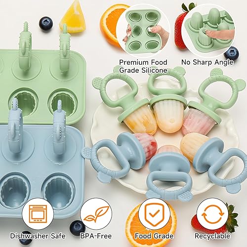 Miniatura 4 de Moldes de silicona para paletas – Máquina de paletas sin BPA con palitos, moldes reutilizables para congelador para helados caseros y golosinas