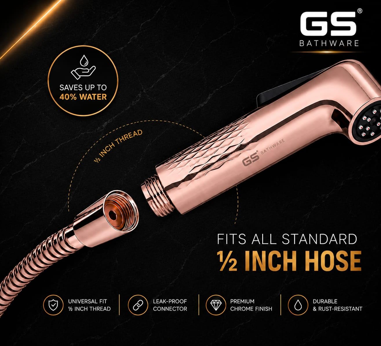 Rose Gold Self Cleaning Health Faucet - GS Bathware -5