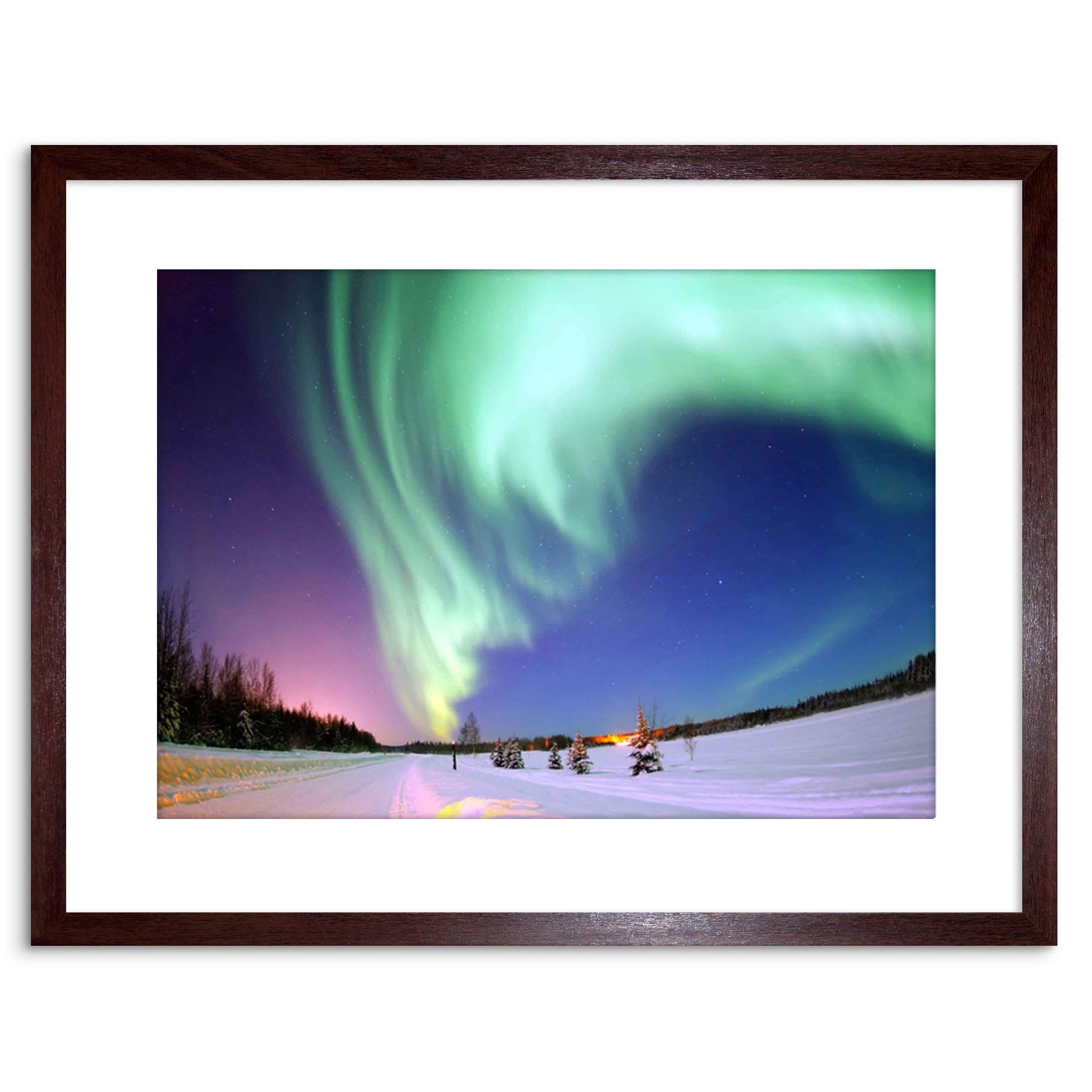 Wee Blue Coo Photo Skyscape Space Aurora Borealis Northern Lights Framed Wall Art Print