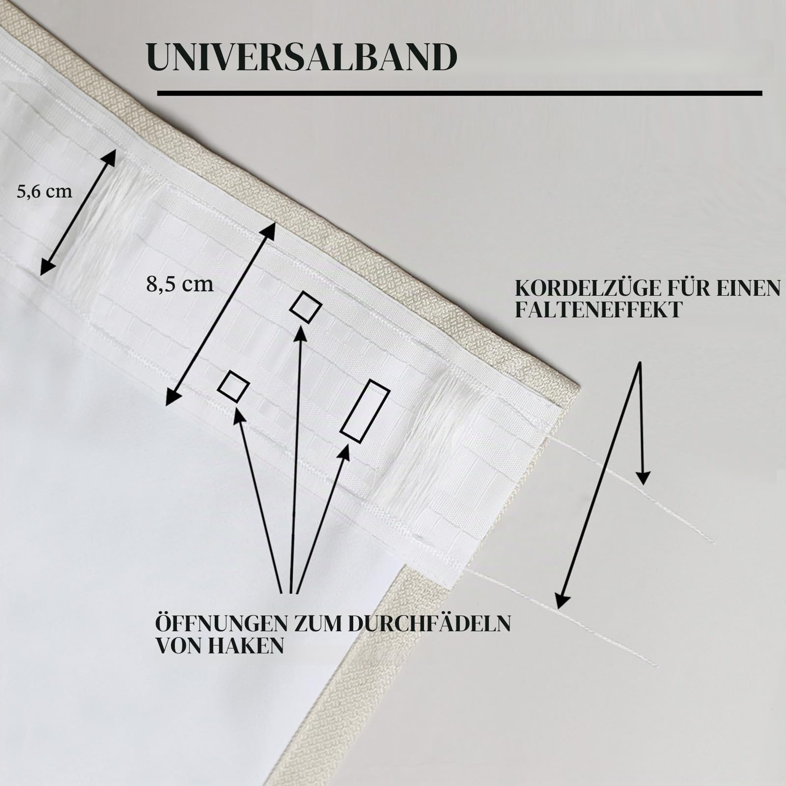L.Z.E Vorhänge Verdunkelung Beige, Creme Abdunkelnde Gardinen Vorhang mit Kräuselband, Lichtundurchlässige Gardinenschal für Schlafzimmer und Wohnzimmer, 245 cm Lang, Schiene Schienensystem Geeignet