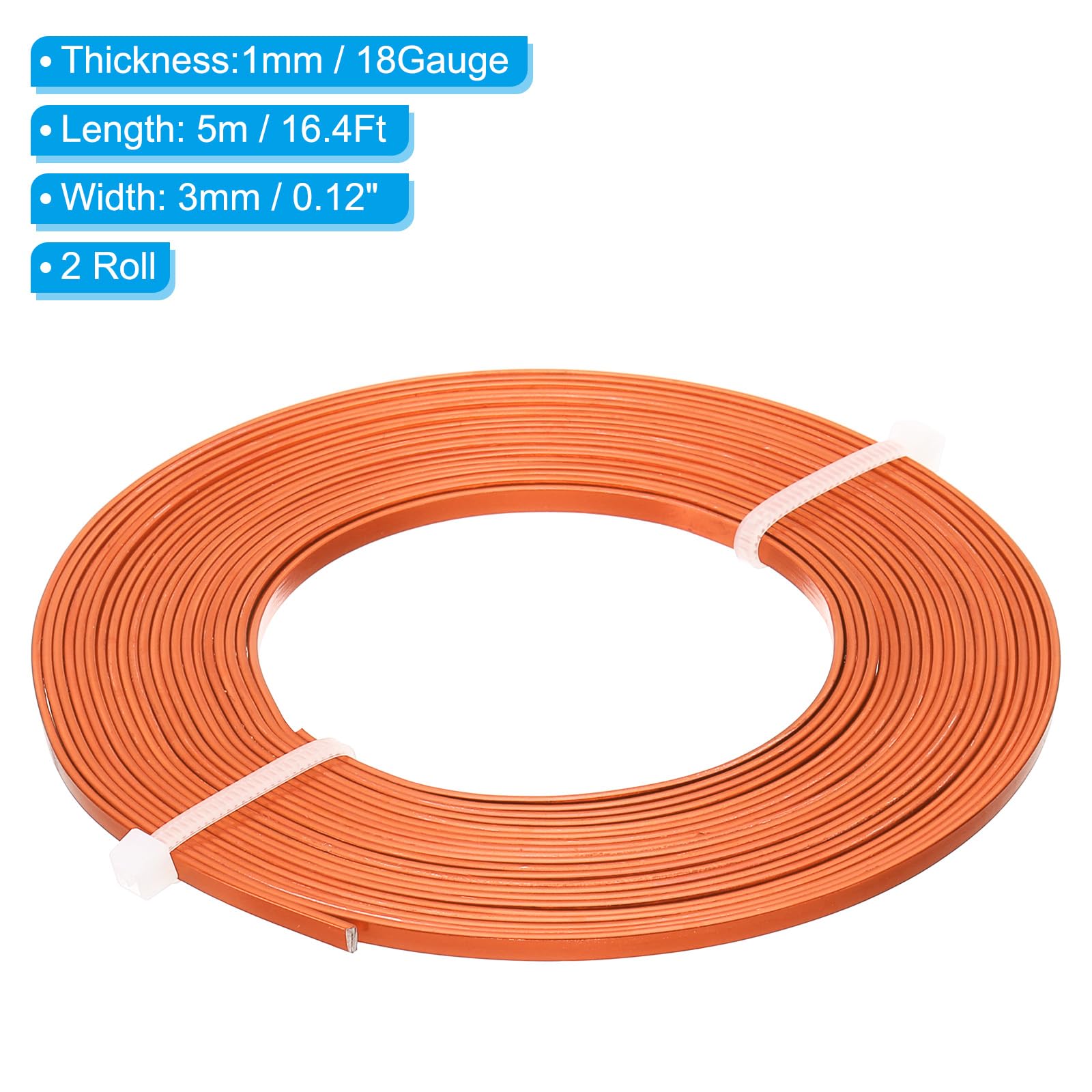 PATIKIL 18 Gauge 3mm Wide Aluminum Flat Wire - Image 2