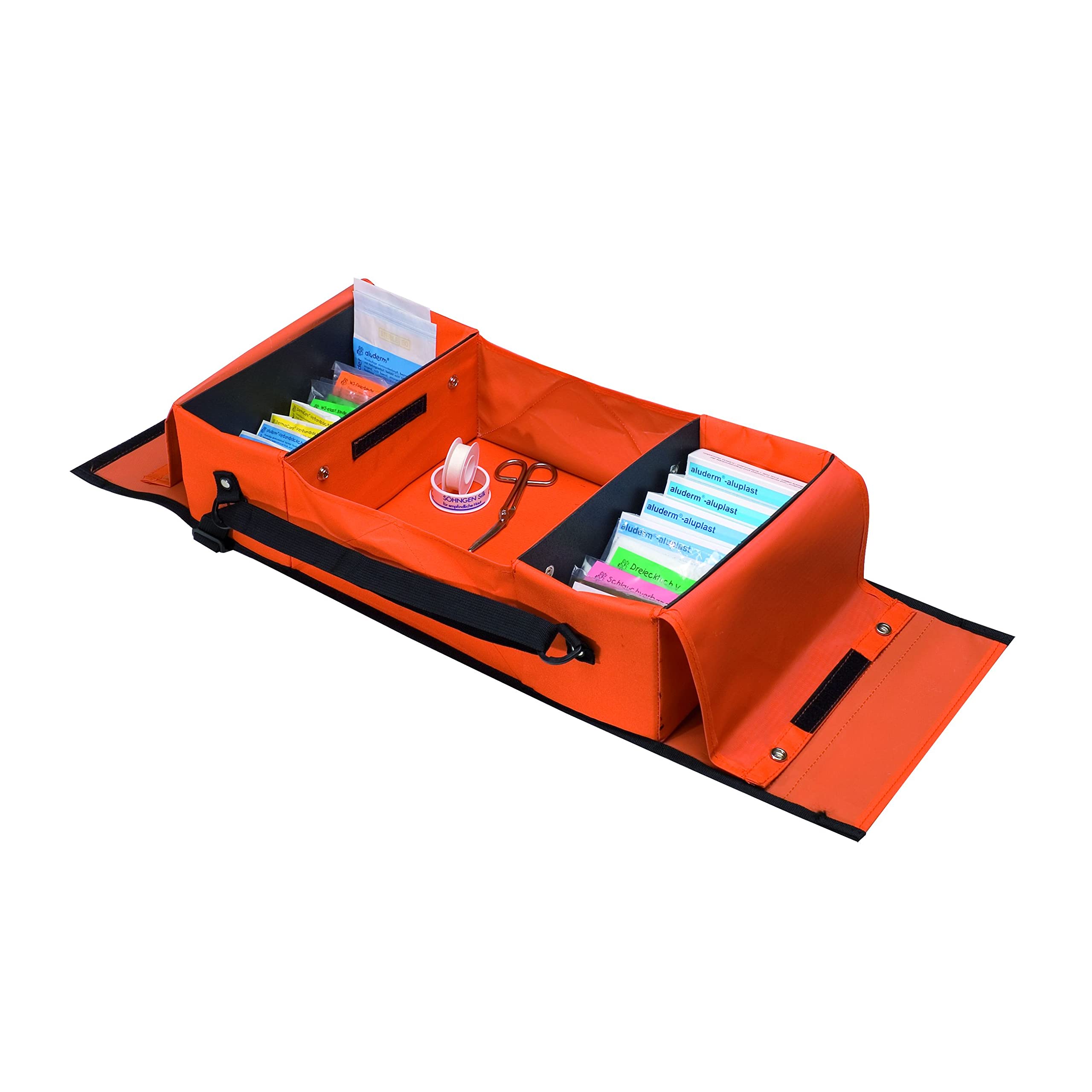 Ruck-Zuck Söhngen 0450059 - Bolsa plegable para primeros auxilios (hasta 3 años, 280 x 250 x 130 mm), color naranja