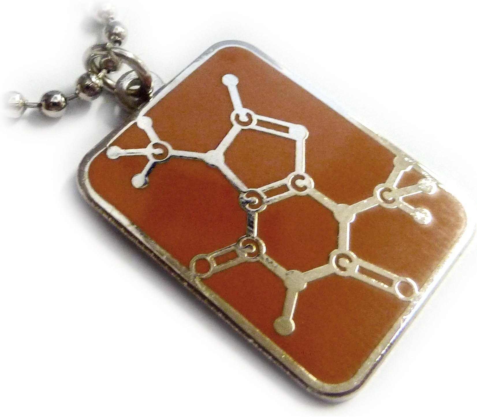 Chocolate Molecule Chemistry Science Candy Bar Pendant Necklace w/Chain