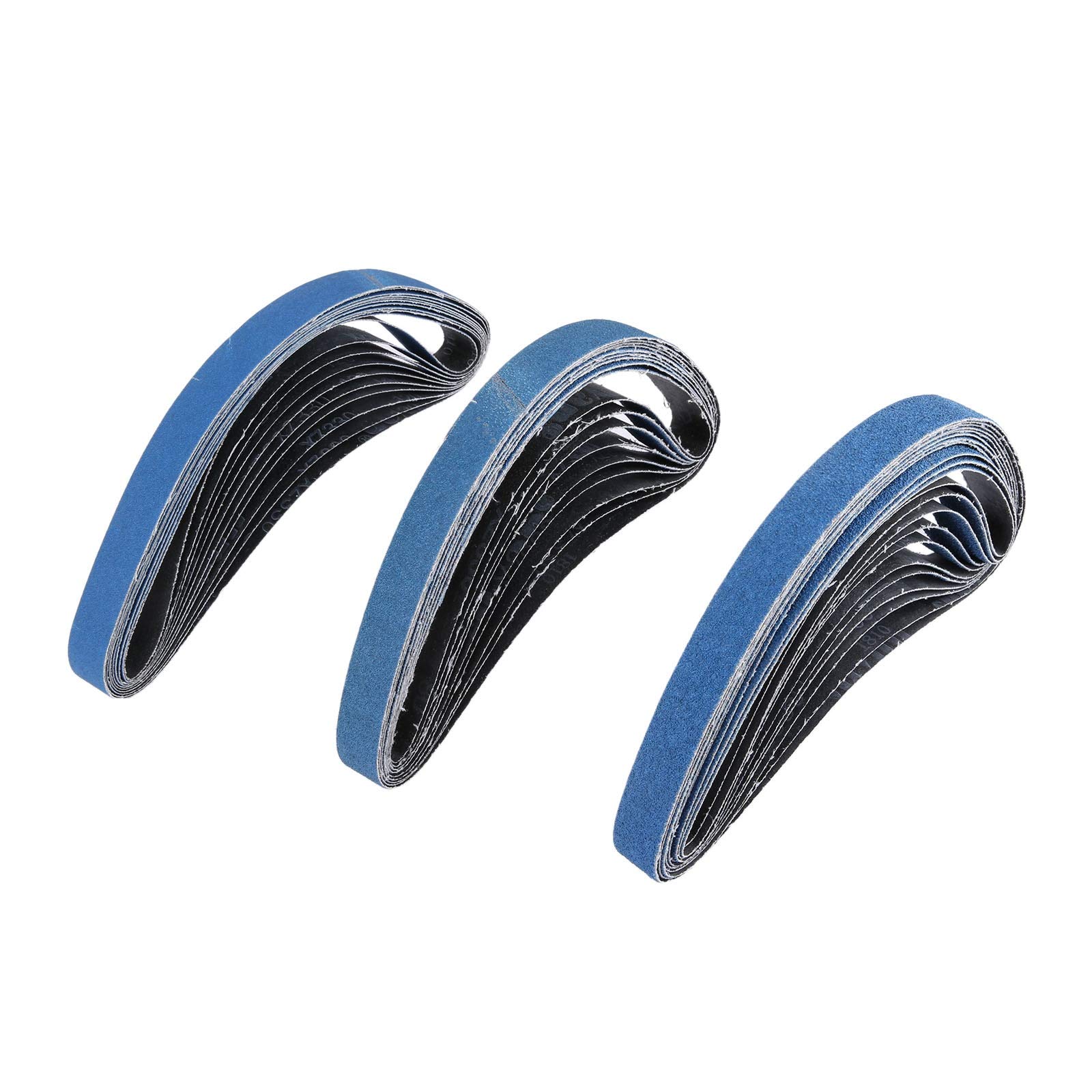 10Pcs 25x762mm Zirconia Alumina Abrasive Sanding Belts for Metal Grinding/Polishing, Grit 60/80/120, Air Belt Sander(60)