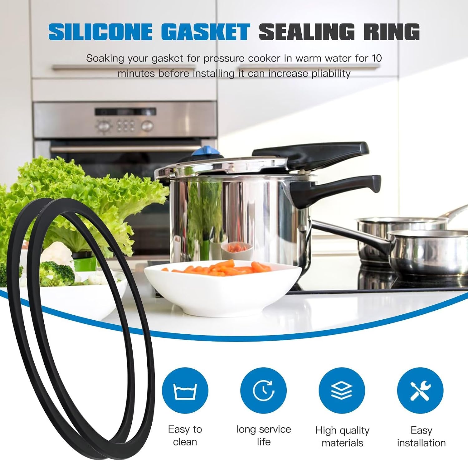 2Pcs Replacement Pressure Cooker Gasket S-9882 for Mirro 12qt/16qt/22qt model M-0512 / M-0522 / M-0312 / M-0406 / M-0416 / M-0526 / M-0622 Pressure Canner Gasket US YTXXDEUS