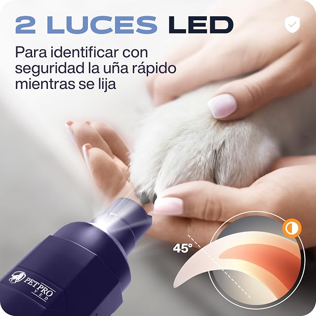 Foto 4 de 8 de PETRPOVED Lima de Uñas Eléctrica para Perros & Funcionamiento Inalámbrico, Silenciosa (Púrpura)