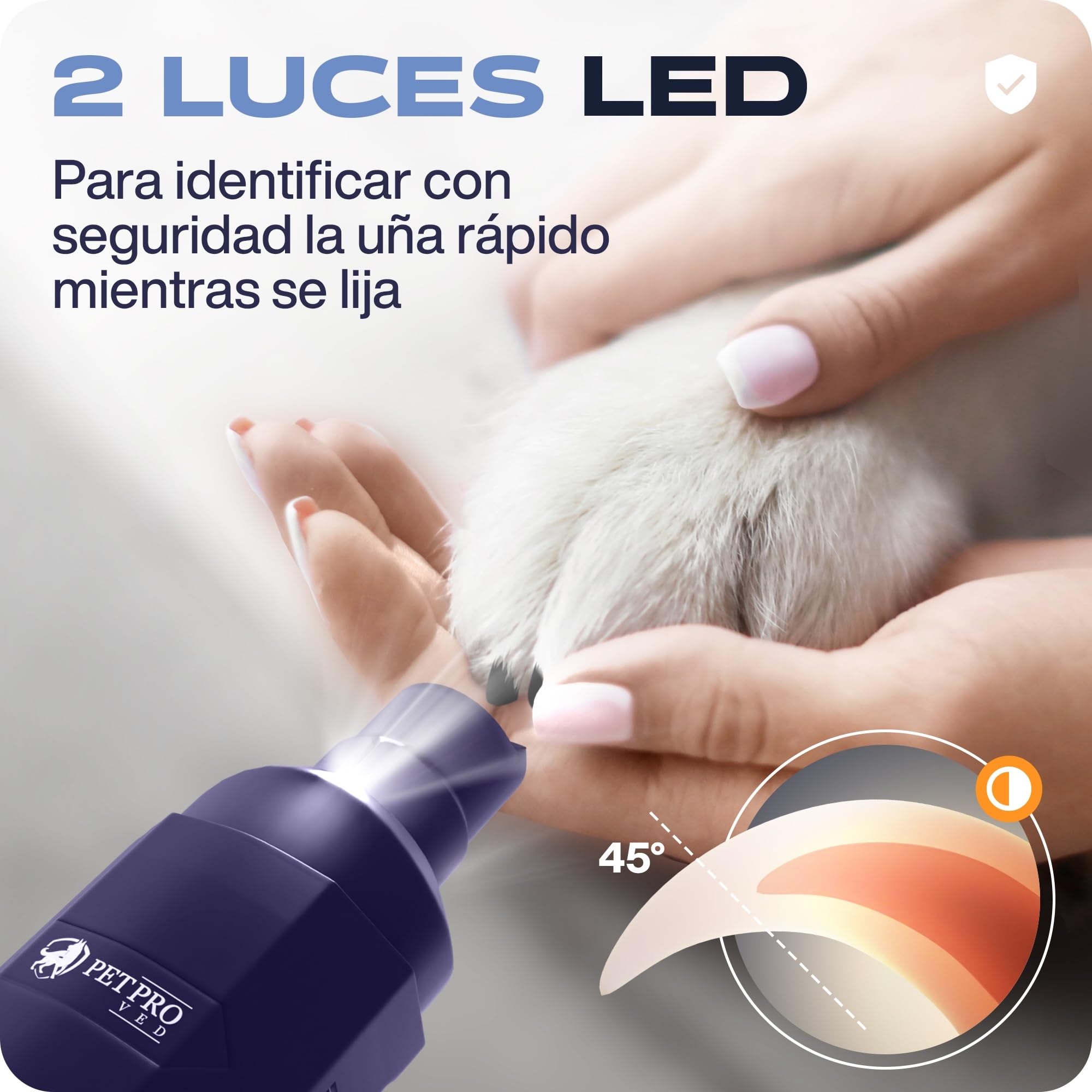 PETPROVED Lima Uñas Perro Cortauñas Electrico Corta Uñas Gatitos Perritos Grande Seguro Cortador Uñas Gato Perro Lima de Uñas Electrico Perros Mascotas