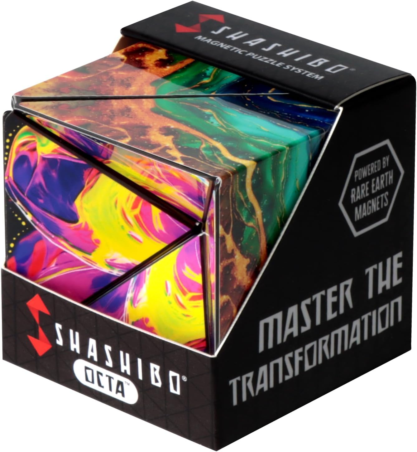 Shashibo Octa Shape Shifting Box - STEM Fidget Toy with Ultra Strong Magnets, Perfect Sensory Gift for Kids, Teens, and Adults – Pairs w/All Shashibo Cubes (Infinity)