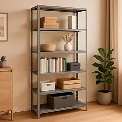 Estante Prateleira Armário Industrial De Aço 6 Bandejas Cinza 185x90 Suporta 150kg