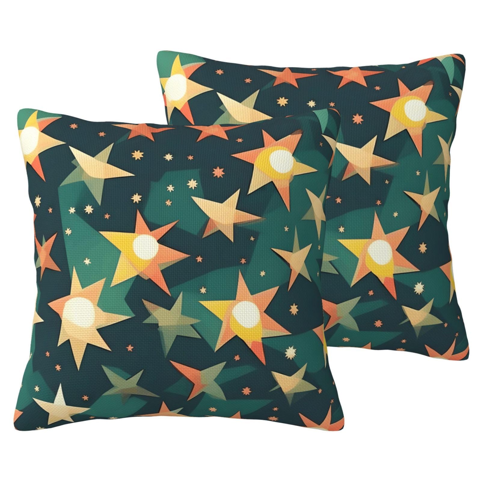 Housse de coussin rétro EdWal Atomic Stars le lot de 2 pour la décoration du salon