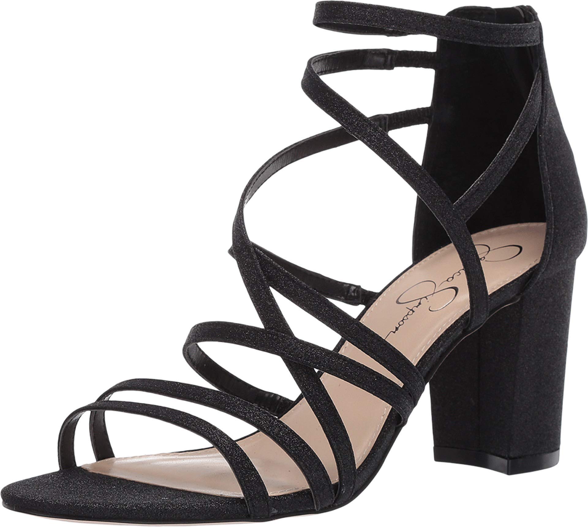 Jessica Simpson Women's Stassey Block Heel Strappy Sandal Heeled, Black, 5.5 UK