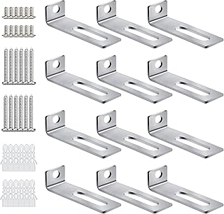 30 Set White Board Mounting Hardware,Whiteboard Hanging Brackets, White Board Installation Kit Includes Hanger Supports, Screws and Expansion Tube for Hanging Whiteboard Office Supplies (38*9.5*12mm)