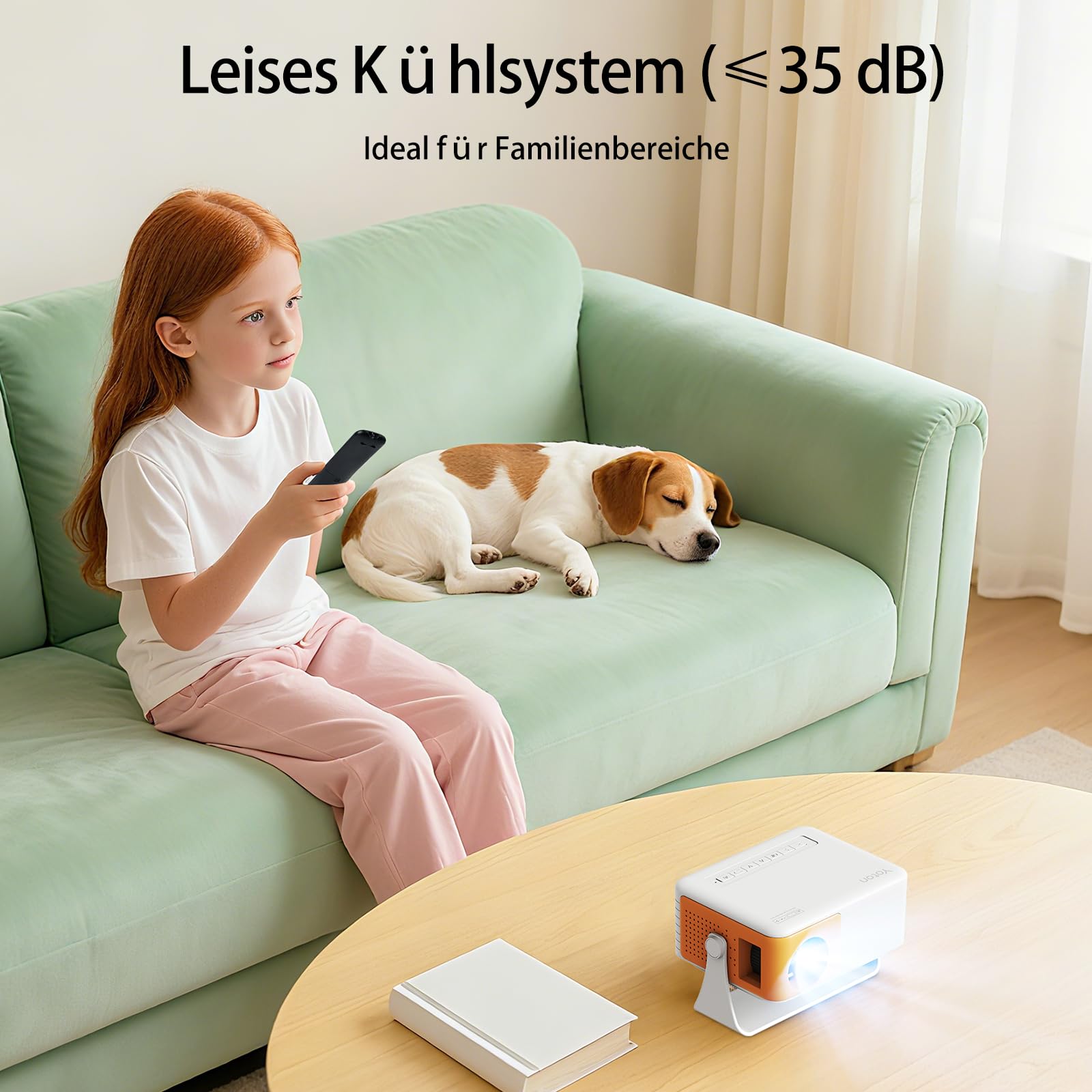 YOTON Mini Beamer Klein[180°Drehung & Auto Keystone] New Y3 Mini Projektor 1080P Unterstützt 15000L, 50% Zoom Tragbarer Beamer für Heimkino Schlafzimmer Kompatibel mit HDMI/USB/Phone/PS5/TV Stick