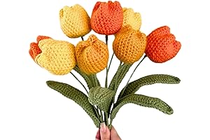 Crochet Tulips Bouquet - Artificial Tulips Hand-Knitted Bouquet
