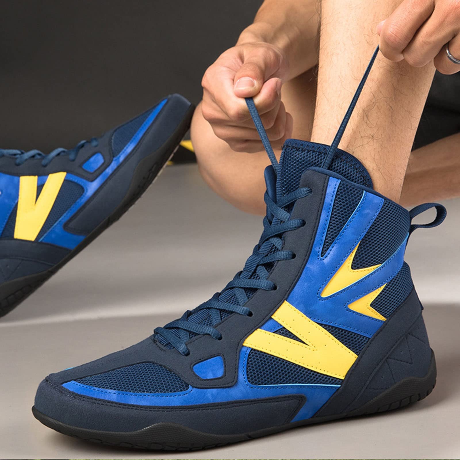 Chaussures De Boxe Pour Homme Et Enfant - Chaussures De Squat Profondes Et Lutte, Respirantes Et Antidérapantes
