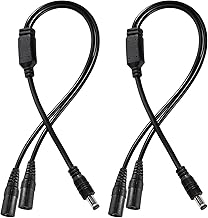 KUOQIY 2 Stücke 5.5x2.1 mm 5-24 V 1 Stecker auf 2 Buchse DC Power Splitter Kabel, 2 Wege DC Verteiler Kabel, Kamera-Splitterkabel, für CCTV-Kameras, LED-Lichtleiste, Router