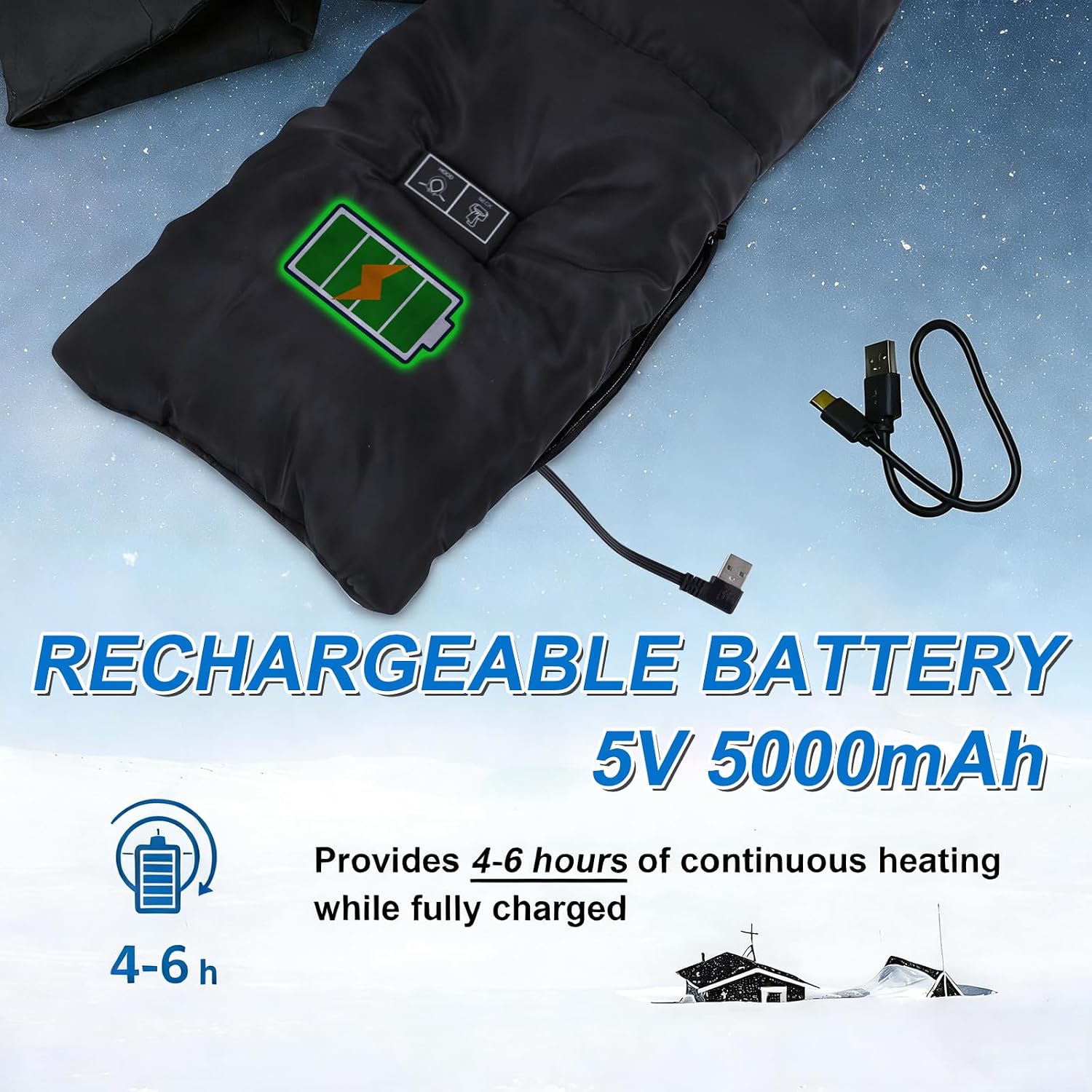 AYAMAYA Heated Scarf with Hidden Hat - Wireless Heating Pad with 5000mAh Rechargable Battery, Lightweight Winter Warm Scarves