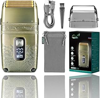 ماكينة تشذيب اللحية الكهربائية ثلاثية الشفرات الترددية الرقائق من التيتانيوم V-335 وقت العمل 80 دقيقة شاشة ليد شحن USB موتور قوي