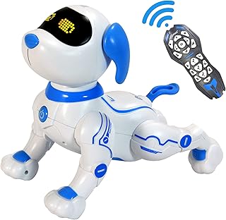 Contixo R3 Robot Dog Toys for Kids - Remote Control Robots Interactive Smart Dancing Toy for Boys Girls Toddler Age 3 4 5 6 7 8 9 10 11 12 Year Old Robotic Pet Birthday Gifts for Children (Blue)