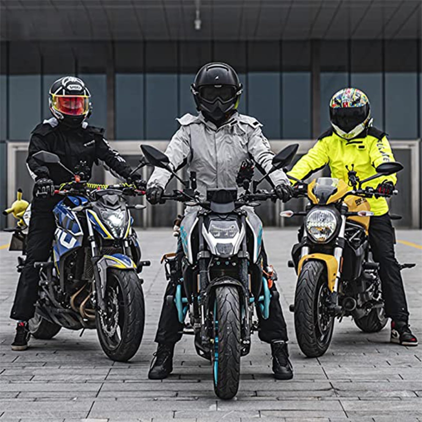 Regenanzug für Motorrad, 2-teilig, reflektierend, wasserdicht, atmungsaktiv, Set mit Jacke und Hose, für Erwachsene, Radsport